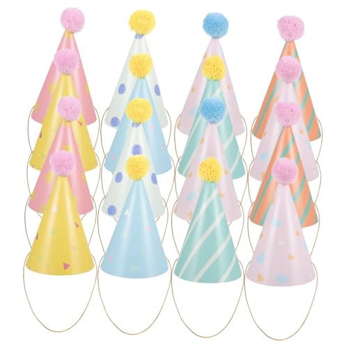 BESPORTBLE 16 Stück Geburtstagshüte mit Pompom Bunte Papphüte für Kinderfeiern Vielseitig Einsetzbare Partyhüte für Geburtstagsfeiern Karneval und Feiertage BESPORTBLE 16 Stück Geburtstagshüte mit Pompom Bunte Papphüte für Kinderfeiern Vielseitig Einsetzbare Partyhüte für Geburtstagsfeiern Karneval und Feiertage von BESPORTBLE