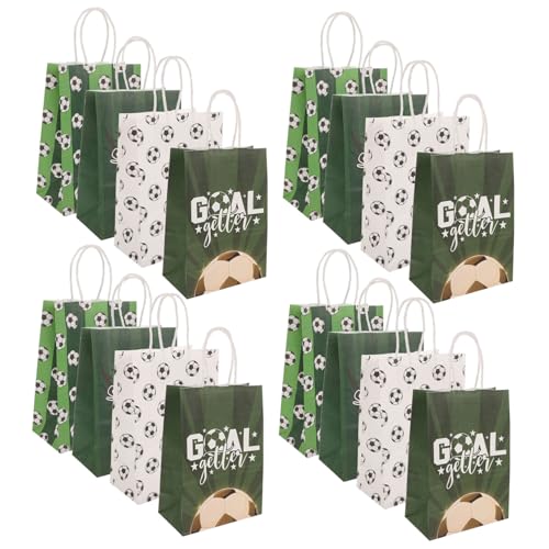 BESPORTBLE 16Stücke Fußball Geschenktüten Aus Papier Sport Goodie Bags Partytüten Für Fußball Snackbeutel Für Kindergeburtstagsfeiern von BESPORTBLE