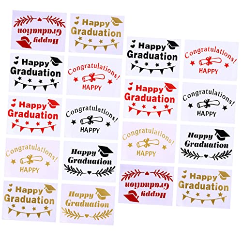BESPORTBLE 18 Blatt Graduation Balloon Sticker Transparente Aufkleber für Abschlussfeiern Vielseitige Deko für Luftballons und Flache Oberflächen für Fröhliche Feierlichkeiten von BESPORTBLE