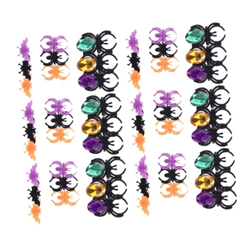 BESPORTBLE 180 . Teiliges Ring Bunte Halloween Kunststoffringe mit Spinnen und Fledermausmotiven Farbenfrohe Party Deko für Kindergeburtstag und Kostümparty Vielseitig für Drinnen und von BESPORTBLE