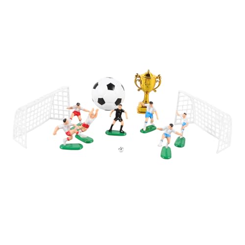 BESPORTBLE 1Satz Fußball Pokal Modell Tortendekoration Für Puppenhaus Fußball Mottoparty Zubehör Plastikfußball Und Schaumwolken von BESPORTBLE
