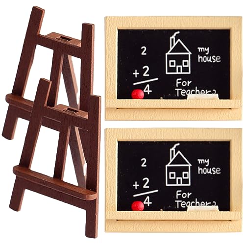 BESPORTBLE 1Satz Miniatur Puppenhaus Staffelei mit Blackboard Kreidetafel Miniatur Staffelei für Kreative Dekoration und Lebensechte Szenen Ihrem Dollhouse von BESPORTBLE
