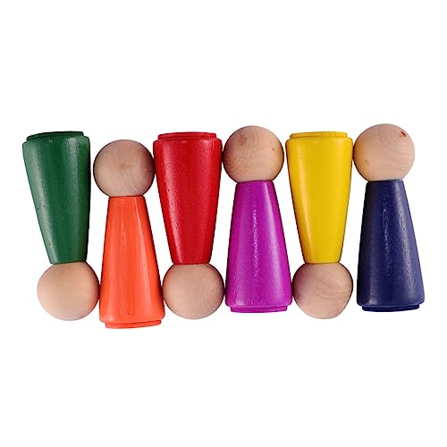 BESPORTBLE 1Satz Teiliges DIY Holzfiguren Kit Für Kreative Bastelprojekte Handgemachtes Peg Doll Verschiedenen Farben Für Kleinkinder Sicheres Und Langlebiges Aus Hochwertigem von BESPORTBLE