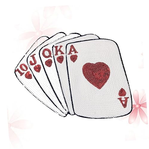 BESPORTBLE 1stücke Kleidungspatch Glänzend Kleidungspatch Poker Handgemachter Patch Aus Vliesstoffen Und Stickerpatch Für Kleidung Taschen Basteln von BESPORTBLE