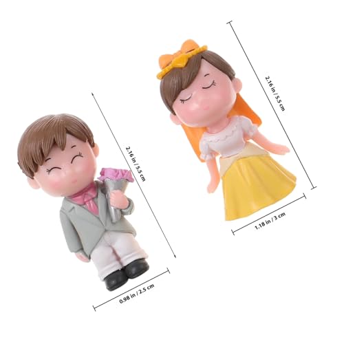BESPORTBLE 2 Paare Brautpaar Figur Teilig Romantische Kleine Braut Bräutigam Miniaturen Kunststoff Cake Topper Hochzeitstorte Deko Multifunktional Kompakt für Tischdeko Valentinstag von BESPORTBLE