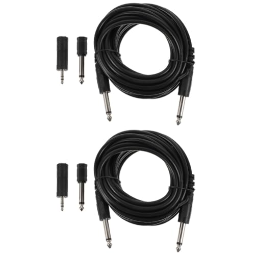BESPORTBLE 2 Sätze Instrumentenkabel Kabel für E-Gitarre Gitarrenkabel aufgerollt gitarre zubehör gitarrenzubehör Gitarrenadapter Kabeladapter Kabel mit Adapter Basskabel Plastik Black von BESPORTBLE