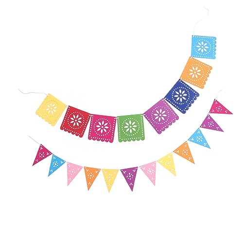 BESPORTBLE 2 Sätze Mexikanische Party Dekoration Girlanden aus Filz für Piñata Themenfeiern Hängedekoration für Geburtstagsfeiern Gartenpartys und Sommerfeste von BESPORTBLE