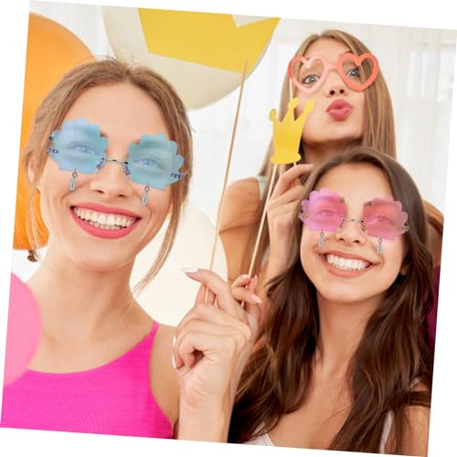 BESPORTBLE 2 Stk. Randlose Muschel Partybrille Damen Leichte Pc Sonnenbrille in Blau und Stilvolle Festival und Karnevalsbrille Modisches Accessoire für Rave und Fotografie Vielseitig von BESPORTBLE