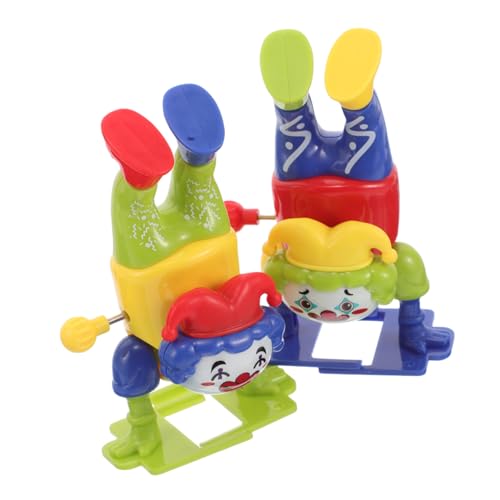 BESPORTBLE 2 Stück Aufziehbare Wind Up Clown mit Lustigem Mechanismus Bunte Puppen Ab Jahren Dekorative Scherzartikel für Party Mitgebsel und Sammler Grün und Blau von BESPORTBLE
