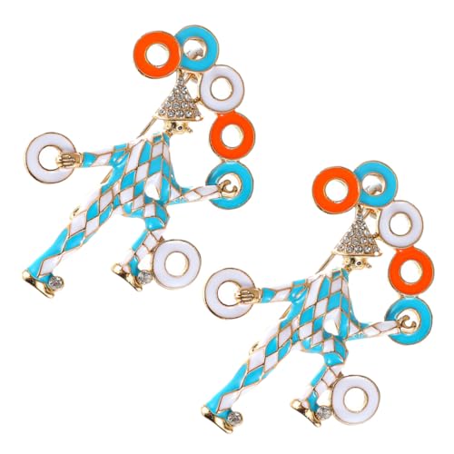 BESPORTBLE 2 Stück Bunte Clown anstecker mit Cartoon motiv Leichte Festliche broschen für Kleidung und Taschen mit Praktischer Rückseite zum Einfachen Befestigen für Party Ausflug Treffen von BESPORTBLE