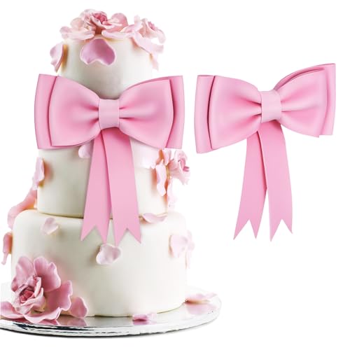 BESPORTBLE 2 Stück Eva Schleifen Cake Topper Extra Große Pinke Prinzessin Tortendeko Wiederverwendbare Kuchen Dekoration für Geburtstag Party Sichere und Vielseitige Bowknot Verzierung von BESPORTBLE