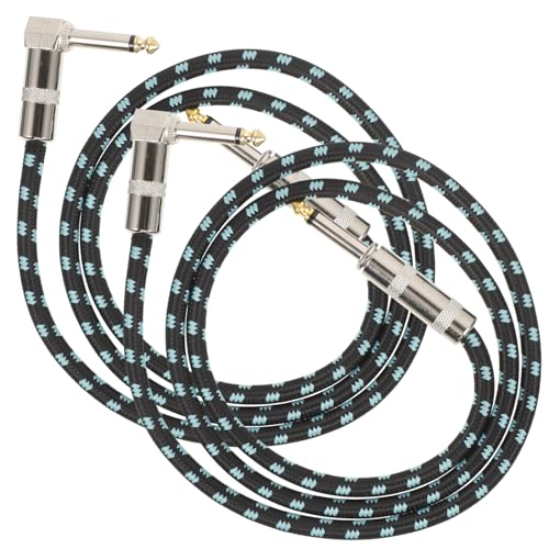 BESPORTBLE 2 Stück Gitarrenkabel Nylon Geflochtenes Instrumentenkabel Professionelles Audio Kabel für Gitarre Rauscharm und Langlebig Blau von BESPORTBLE
