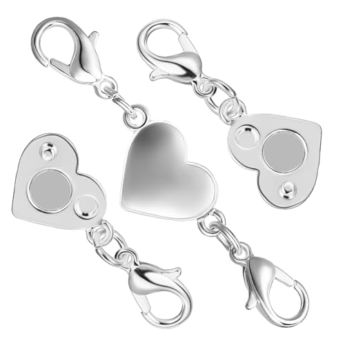 BESPORTBLE 2 Stück Herz Magnetverschluss Kette - Hochwertige 925 Silber Magnetverbindungen Für Halsketten Und Armbänder - Ideal Für DIY Schmuckgestaltung Und Kreative Erweiterungen BESPORTBLE 2 Stück Herz Magnetverschluss Kette - Hochwertige 925 Silber Magnetverbindungen Für Halsketten Und Armbänder - Ideal Für DIY Schmuckgestaltung Und Kreative Erweiterungen von BESPORTBLE