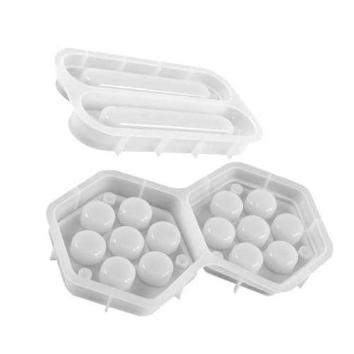 BESPORTBLE 2 Stück Hexagon Würfelbox Formen aus Silikon Epoxidharz Gießformen mit Deckel für Herstellung und Aufbewahrung von Würfeln Vielseitige Silikonformen für Diy Projekte und Kreative von BESPORTBLE