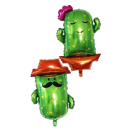 BESPORTBLE 2 Stück Kaktus Folienballons aus Aluminium Partydeko Wiederverwendbar Bunte Festival Luftballons für Kindergeburtstag Hochzeit von BESPORTBLE
