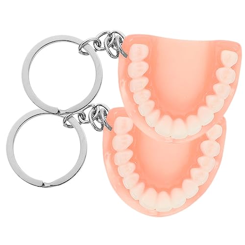 BESPORTBLE 2 Stück Resin Halloween Schlüsselanhänger Lustige Falsche Zähne Design Kleine Langlebige Horror Schlüsselringe für Erwachsene Party Favor Praktische Taschen und Autoschmuck von BESPORTBLE