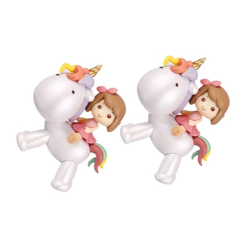 BESPORTBLE 2 Stück Teiliges Cake Topper Einhorn Mädchen Figurine Tortendekoration Shower Party Deko Cupcake Ornamente Geburtstagskuchen Verzierung von BESPORTBLE