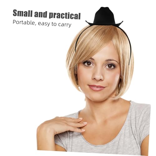 BESPORTBLE 2 Stück Teiliges Mini Cowboy Hut Stirnband Western Party Haarband für Frauen Mädchen Leichtes Bequemes Western Kostüm Zubehör für Halloween Festival Karneval von BESPORTBLE
