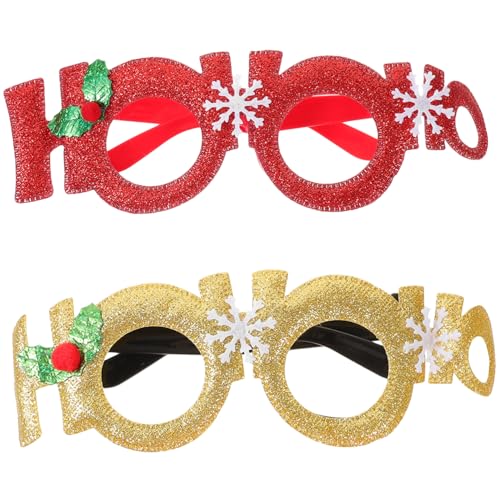 BESPORTBLE 2 Stück Weihnachtsbrillen Erwachsene Leichte Trendige Partybrillen Gold und Rot Kreative Fotorequisiten für Weihnachtsfeiern und Festliche Anlässe BESPORTBLE 2 Stück Weihnachtsbrillen Erwachsene Leichte Trendige Partybrillen Gold und Rot Kreative Fotorequisiten für Weihnachtsfeiern und Festliche Anlässe von BESPORTBLE