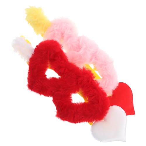 BESPORTBLE 2-teilige Plüsch-Herz-Sonnenbrille: Flauschige Wickel-Herzbrille für Frauen und Mädchen. Lustige Brille für Halloween-Disco-Partys, Brautjungfernanträge und Kostümveranstaltungen. von BESPORTBLE