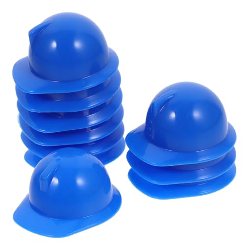 BESPORTBLE 20 Stck Teiliges Miniatur puppen Blauen Kunststoff schutzhelmen Lebensechte Bauhelm modelle für Puppenkopf dekoration Geeignet für Puppenkleidung und Baustellen miniaturspielzeug von BESPORTBLE