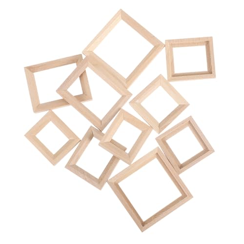 BESPORTBLE 20 Stck. Teiliges Mini Bilderrahmen aus Echtem Holz Handgefertigte Miniatur Fotorahmen für Puppenhaus Dekoration Natürliche Farben Langlebig für DIY Basteln und Kleine von BESPORTBLE
