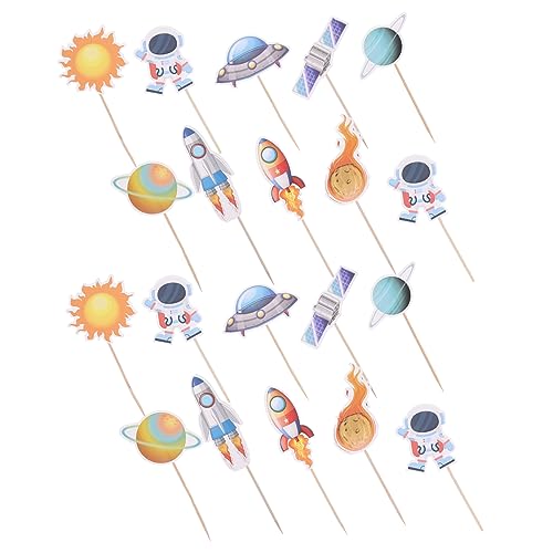 BESPORTBLE 20 Stück Teiliges Kindergeburtstag Kuchenstecker Astronauten Cake Picks Stabile Geburtstagskuchen Deko Einfache Montage für Party Foto Requisiten Wiederverwendbar und von BESPORTBLE