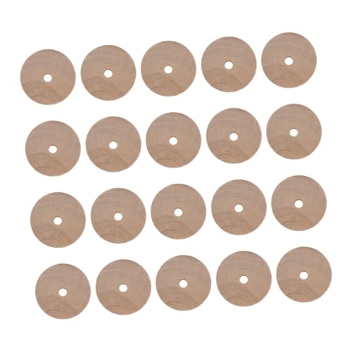 BESPORTBLE 20 Stück Teiliges Kleine Holzräder Naturbelassen Dicke Miniatur Holzscheiben Bastelzubehör für DIY Holzdeko Modellbau Handwerk von BESPORTBLE