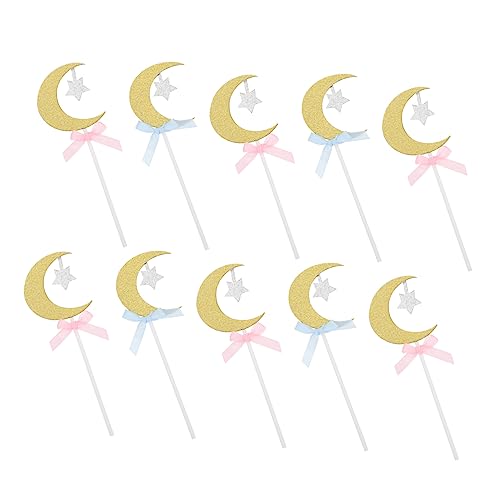 BESPORTBLE 20 Stück Teiliges Mond und Stern Tortendeko mit Schleifen Kuchenaufsätze für Geburtstagsfeiern und Romantische Anlässe Langlebig BESPORTBLE 20 Stück Teiliges Mond und Stern Tortendeko mit Schleifen Kuchenaufsätze für Geburtstagsfeiern und Romantische Anlässe Langlebig von BESPORTBLE