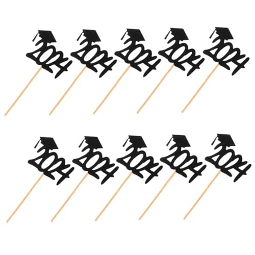 BESPORTBLE 20Stücke Abschlusskappen Cupcake Topper Für Graduation Party Dekoration Elegante Kuchen Picks Für Abschlussfeiern Bachelor Deko von BESPORTBLE