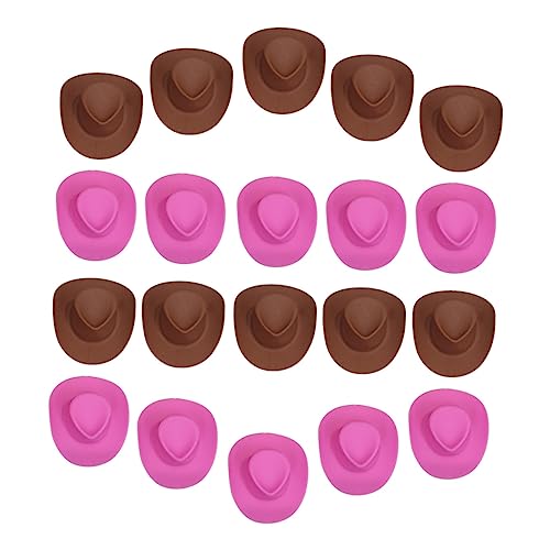 BESPORTBLE 20Stücke Cowboyhüte Und Kleine Puppenhüte Für DIY Bastelprojekte Und Hausdekoration Mini Hüte Für Kreative Aktivitäten Und Puppenoutfits von BESPORTBLE