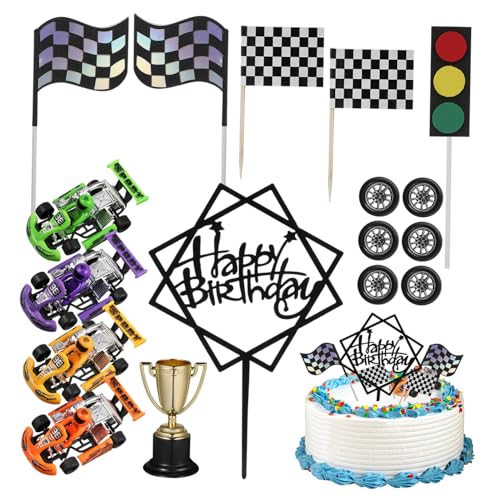 BESPORTBLE 23 Teiliges Torten Dekorationsset Auto Cake Toppers für Jungen Trophäen und Flaggen für Renn Themengeburtstagsfeiern Leicht und Vielseitig für Verschiedene BESPORTBLE 23 Teiliges Torten Dekorationsset Auto Cake Toppers für Jungen Trophäen und Flaggen für Renn Themengeburtstagsfeiern Leicht und Vielseitig für Verschiedene von BESPORTBLE
