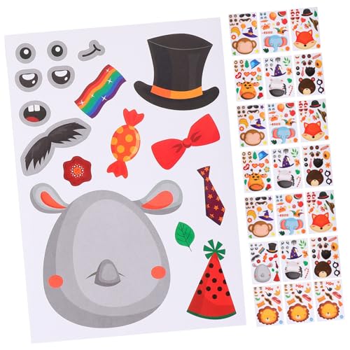 BESPORTBLE 24 Blatt Belohnungsaufkleber Cartoon Tiere DIY Handwerk Sticker Motivationsaufkleber für Lernen Schule Dekoration und Preise von BESPORTBLE
