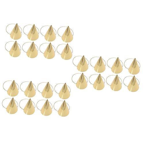 BESPORTBLE 24 Stck. Teiliges Geburtstags Partyhüte aus Papier Goldene Kegelhüte mit Kinnband für Erwachsene Festliche Geburtstagsdeko und Fotoaccessoires Sichere und Leichte Partyhut von BESPORTBLE