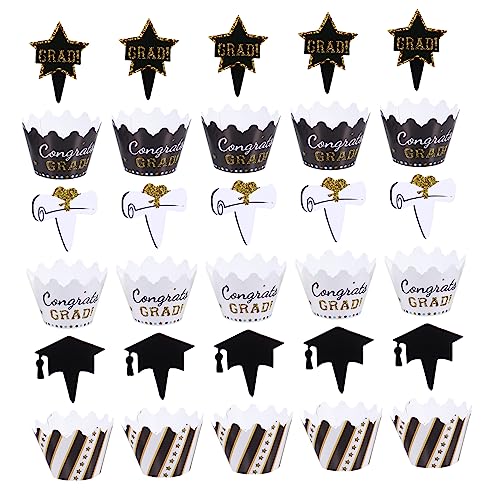 BESPORTBLE 24 Stück Teiliges Graduation Cake Toppers Dekorative Cupcake Picks und Tortenränder für Abschlussfeiern Kreatives Torten Zubehör für Köstliche Desserts BESPORTBLE 24 Stück Teiliges Graduation Cake Toppers Dekorative Cupcake Picks und Tortenränder für Abschlussfeiern Kreatives Torten Zubehör für Köstliche Desserts von BESPORTBLE