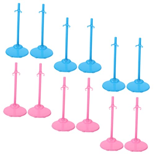 BESPORTBLE 24 Stück Teiliges Puppenständer Stabile Doll Support Ständer mit Rutschfestem Halter Kleine Puppenhalter für Puppenhaus und Actionfiguren Blau von BESPORTBLE