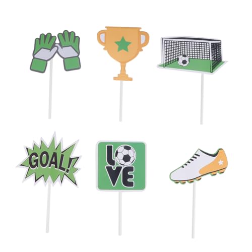 BESPORTBLE 24Stücke Fußball Party Kuchen Picks Kreative Cupcake Topper Für Fußballfeiern Dekoration Für Desserts Und Torten Partyzubehör Für Fußballfans von BESPORTBLE