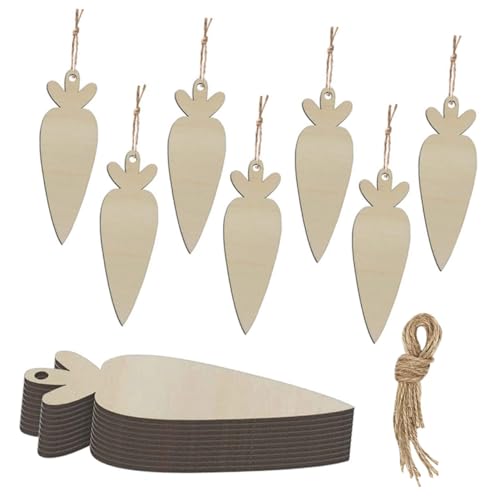 BESPORTBLE 24er Set Karottenanhänger Aus Holz – Ostern Bastelbedarf Zum Bemalen Und Dekorieren Von Kränzen - Ideal Für Kreative DIY-Projekte Und Festliche Dekorationen Drinnen von BESPORTBLE