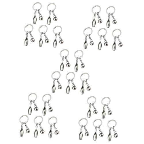 BESPORTBLE 25 Stck Bowling Schlüsselanhänger aus Zinklegierung Sportliches Design Modischer Bowling Pin Anhänger als Stylisches Mitbringsel und Deko für Schlüssel Rucksack Auto von BESPORTBLE