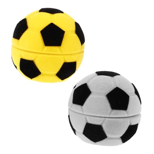 BESPORTBLE 2Er-Packung Schmuckschatulle aus Flanell Ring Fall Party Sport Schild Fußball Schmuckkästchen Fußball Schmuckschatulle Kleiner Schmuck Organizer reise schmuckschatulle Abs von BESPORTBLE