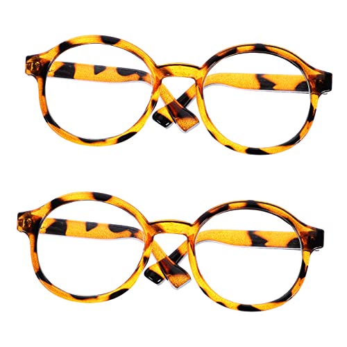 BESPORTBLE 2Stücke Auffällige Puppenbrille Stylische Dekorative Brillen Für Puppen Transparente Brillen Mit Leopardenmuster Für Ankleide Und Spielzeugaccessoires von BESPORTBLE