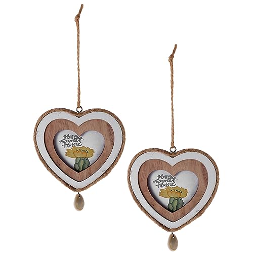 BESPORTBLE 2Stücke Herzförmige Holz Bilderrahmen Für Valentinstag Dekoration Kreative Holzornamente Für Wand Zum Basteln Und Gestalten Von Wohnräumen von BESPORTBLE