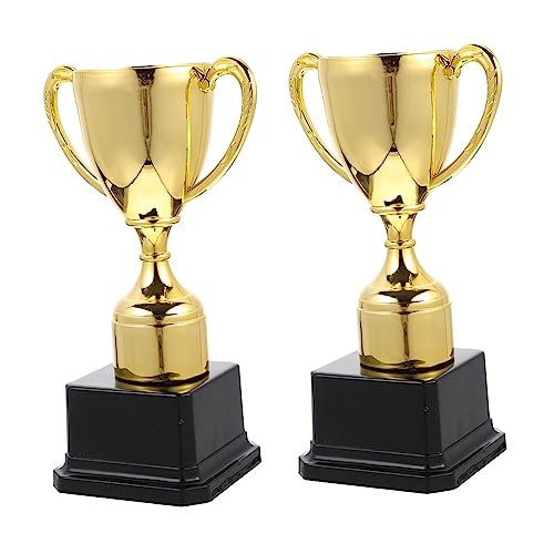 BESPORTBLE 2Stücke Kleine Plastik Trophäen Für Goldene Trophäen Für Wettbewerbe Und Auszeichnungen Für Kindergeburtstagsfeiern Und Spielveranstaltungen von BESPORTBLE