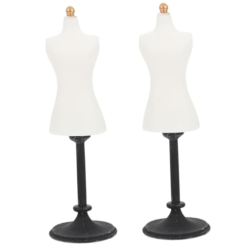 BESPORTBLE 2Stücke Mini Schaufensterpuppen Mannequin Doll Kleid Puppenständer Für Puppen Für Puppenhaus Kleidung Und Zubehör Weißes Display Modell von BESPORTBLE