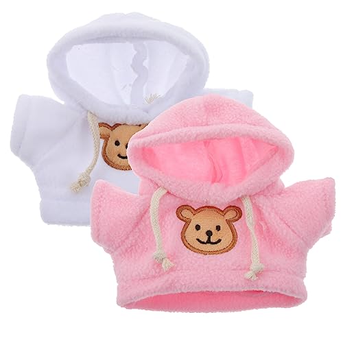 BESPORTBLE 2Stücke Teiliges Plüsch Hoodie Kleidung Für Kleine Stofftiere Bärenkostüm Puppenkleidung Für Bär Süßes Outfit Für Puppen Und Stofftiere von BESPORTBLE
