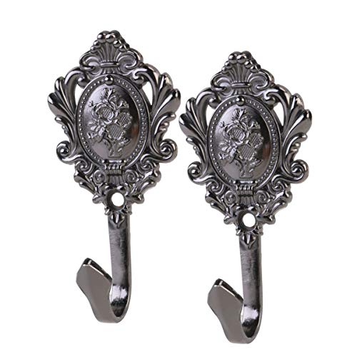 BESPORTBLE 2stücke Vorhang Raffhalter Mit Rosenmuster Aus Zinklegierung Vintage Gardinenhaken Schwarz BESPORTBLE 2stücke Vorhang Raffhalter Mit Rosenmuster Aus Zinklegierung Vintage Gardinenhaken Schwarz von BESPORTBLE