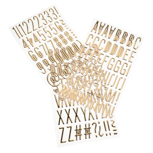 BESPORTBLE 3 Blätter Gold Buchstaben Aufkleber Set Bögen Elegante Selbstklebende Alphabet Sticker für Scrapbooking DIY Kunstprojekte und Bastelarbeiten Große Minimalistische Initialen von BESPORTBLE