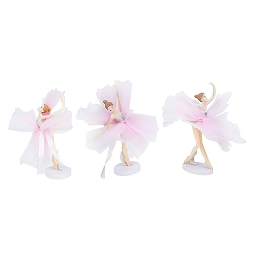 BESPORTBLE 3 Sätze Ballerina Kuchen Deko mit Figuren in Weiß und Rosa Niedliche Ballett Mädchen Tortendeko für Geburtstag Hochzeit Party und Desktop Layout von BESPORTBLE