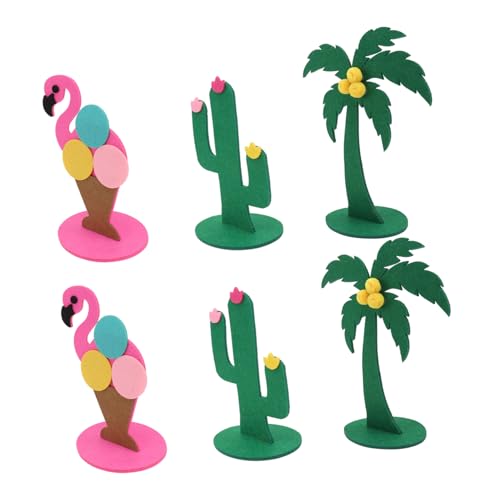 BESPORTBLE 3 Sätze Filz Tischdekoration Teiliges mit Flamingo Kokosnussbaum und Kaktus für Kreative Wohn und Festtagsgestaltung für Partys und Kinderzimmerdeko von BESPORTBLE