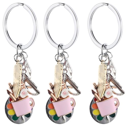 BESPORTBLE 3 Stück Künstler-Farbpaletten-Charm-Anhänger Schlüsselanhänger Malerschmuck Künstler Weihnachtsfeier-Gastgeschenke für Abschlussfeiern, Studenten, Lehrer, Geburtstagsgeschenke von BESPORTBLE